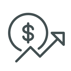 dollar sign and performance arrow